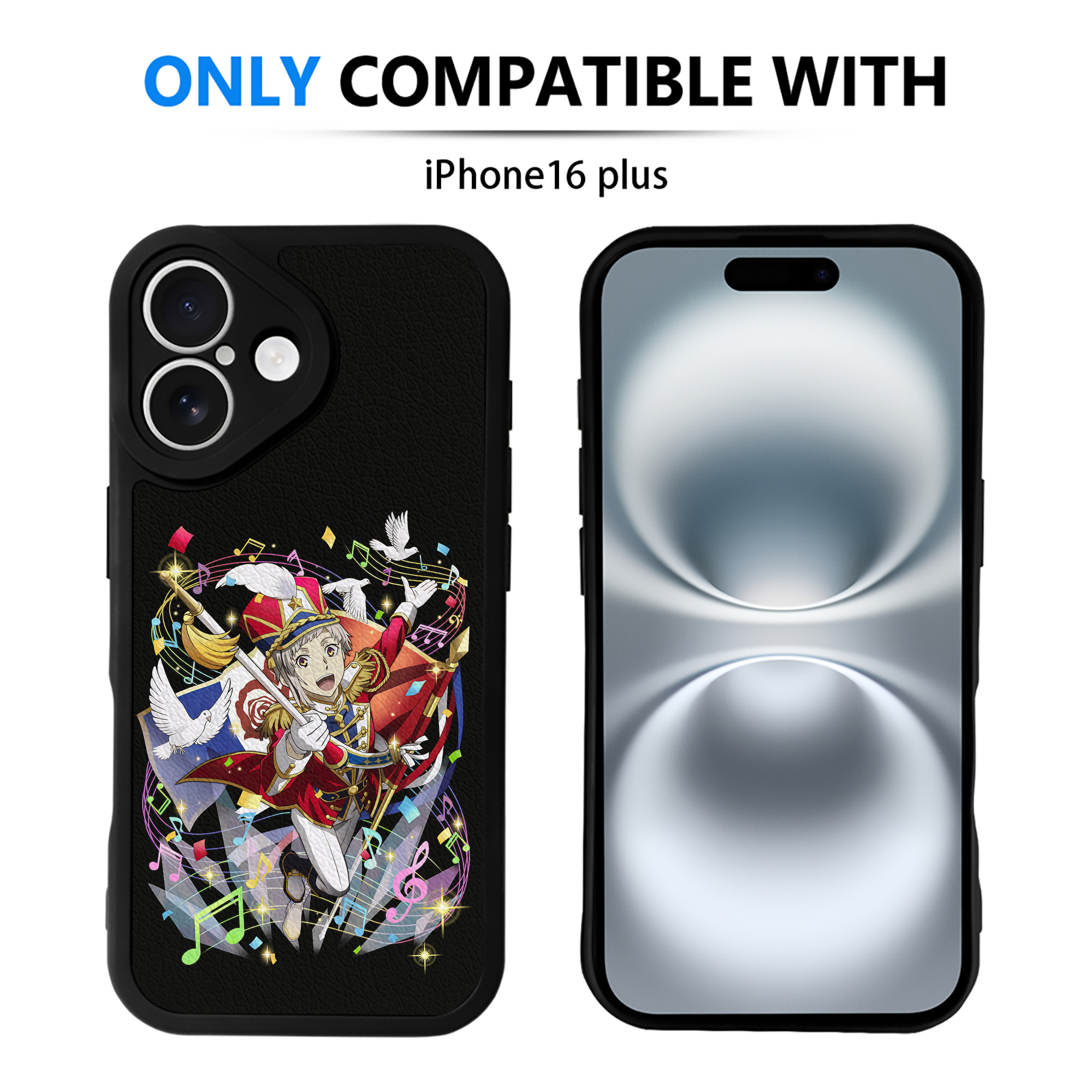 （画像用） 文豪ストレイドッグス Bungo Stray Dogs 【iPhone 16シリーズ対応】シリコンスマホケース（レザー調） 材質：シリコン